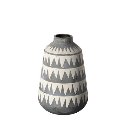 Delaney Large Gray Patterned Ceramic Vase