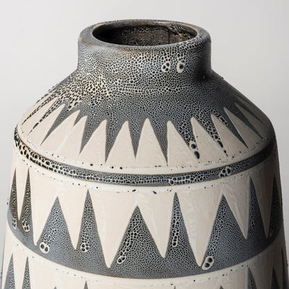 Delaney Large Gray Patterned Ceramic Vase