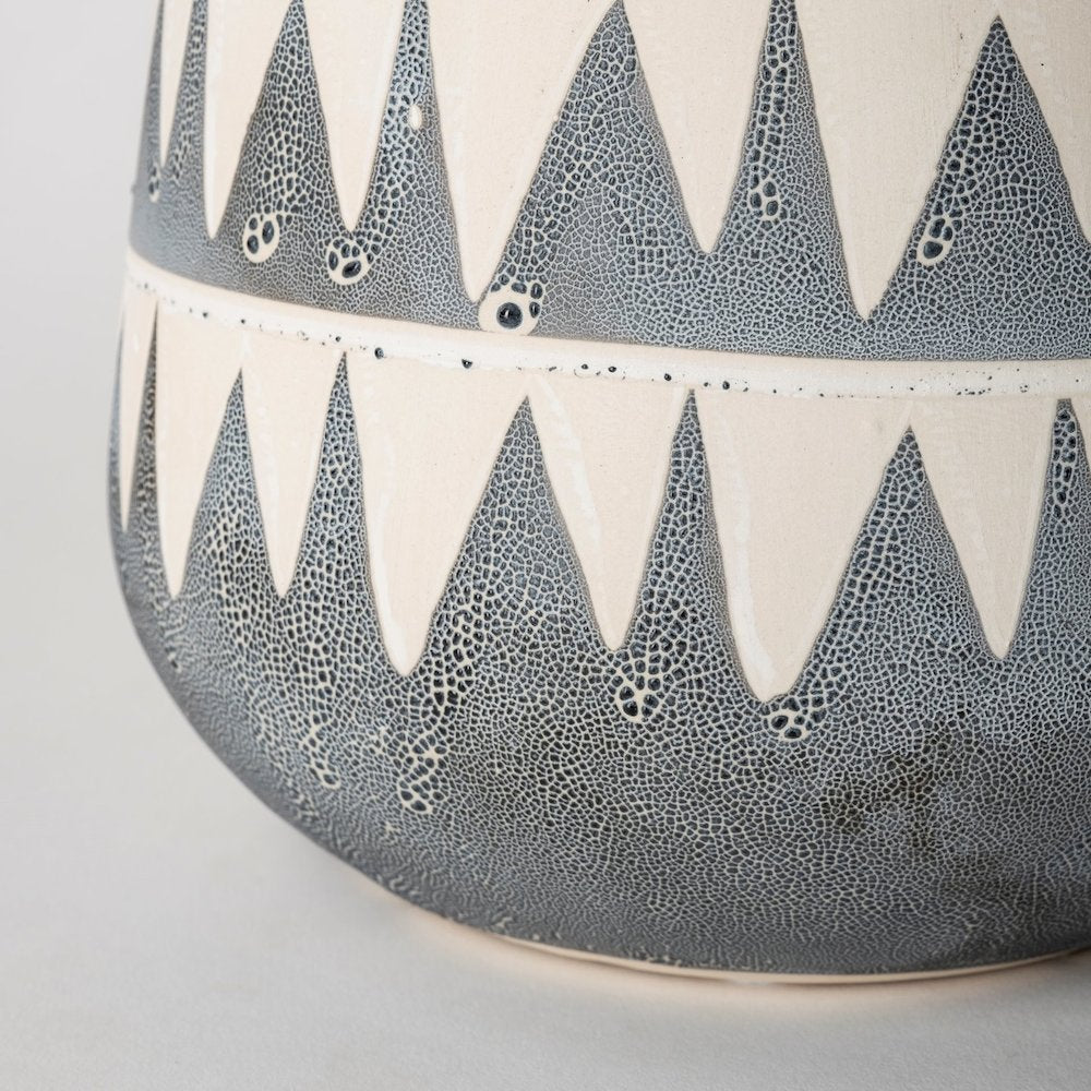Delaney Large Gray Patterned Ceramic Vase