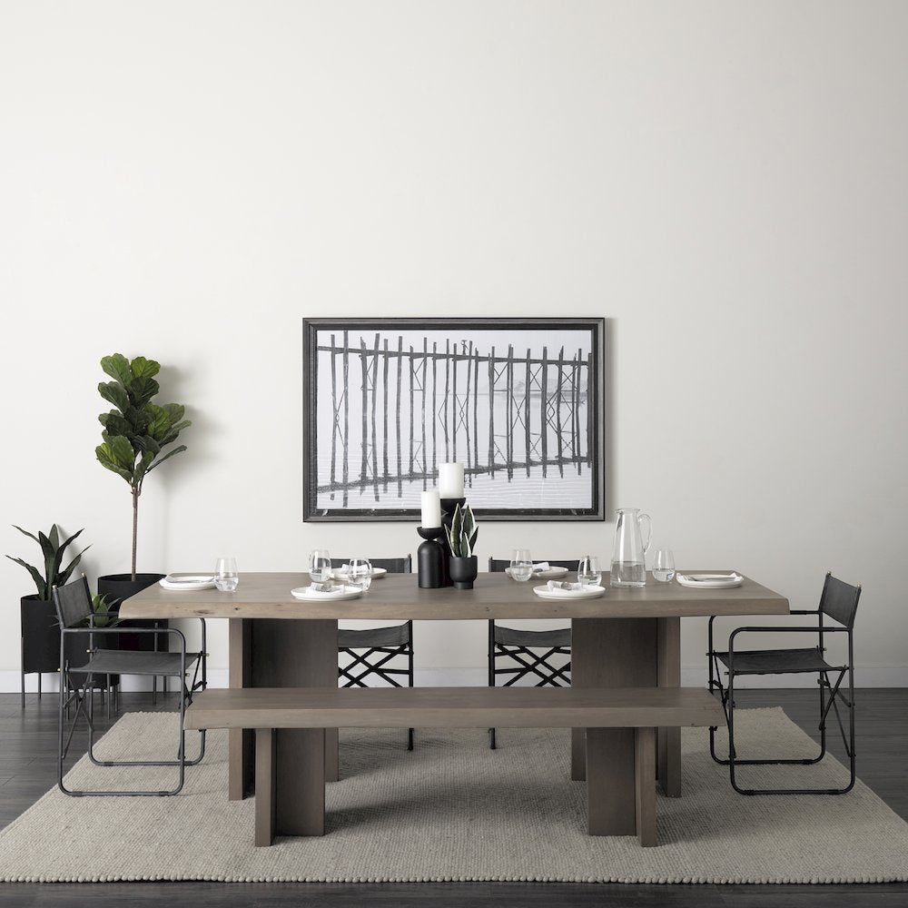 Black Iron Frame Black Leather Dining Chair