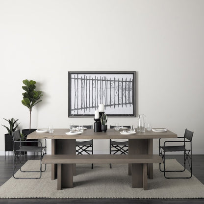 Black Iron Frame Black Leather Dining Chair