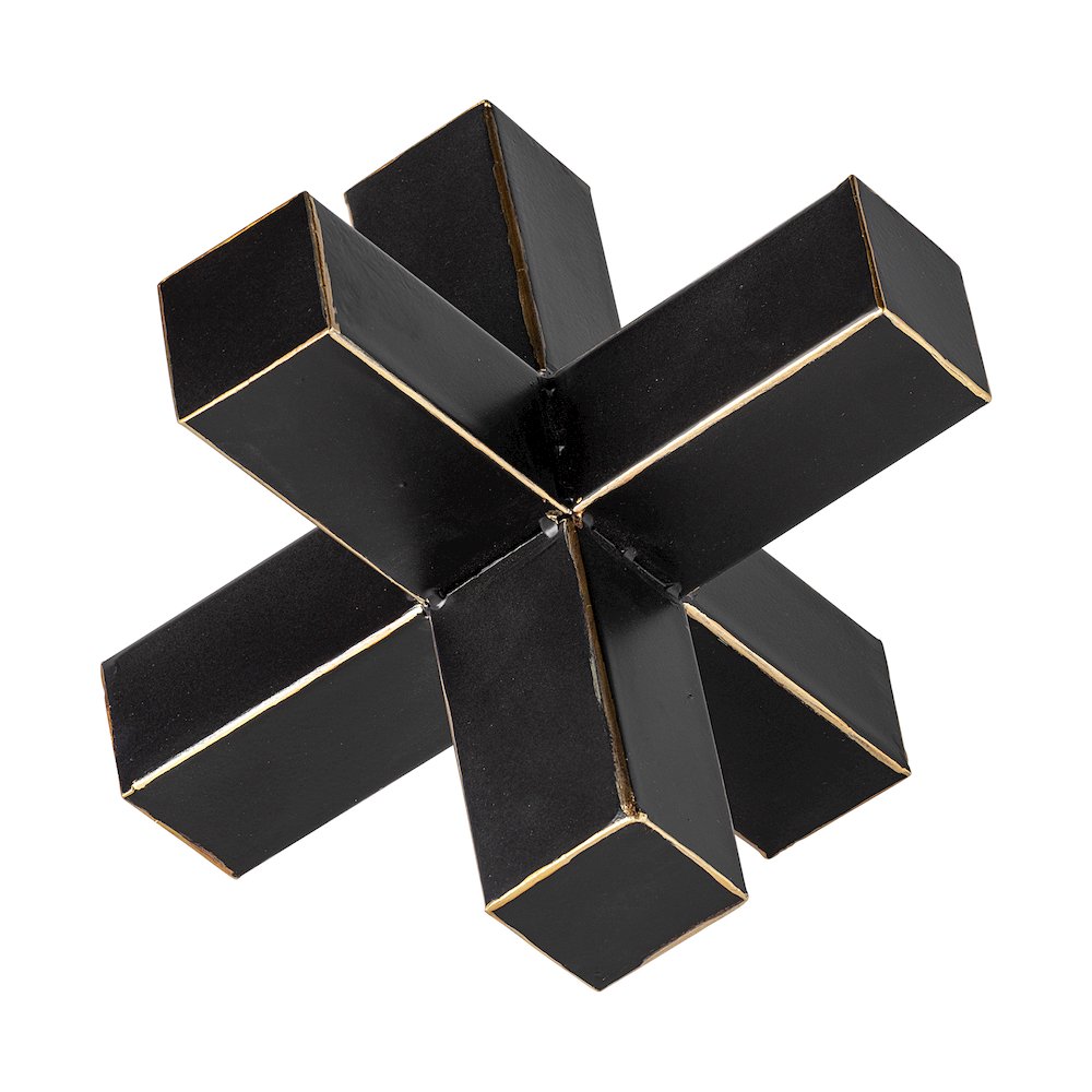 Abel (Large) 9L x 9W Black Metal Jack Gold Accents