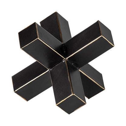 Abel (Large) 9L x 9W Black Metal Jack Gold Accents