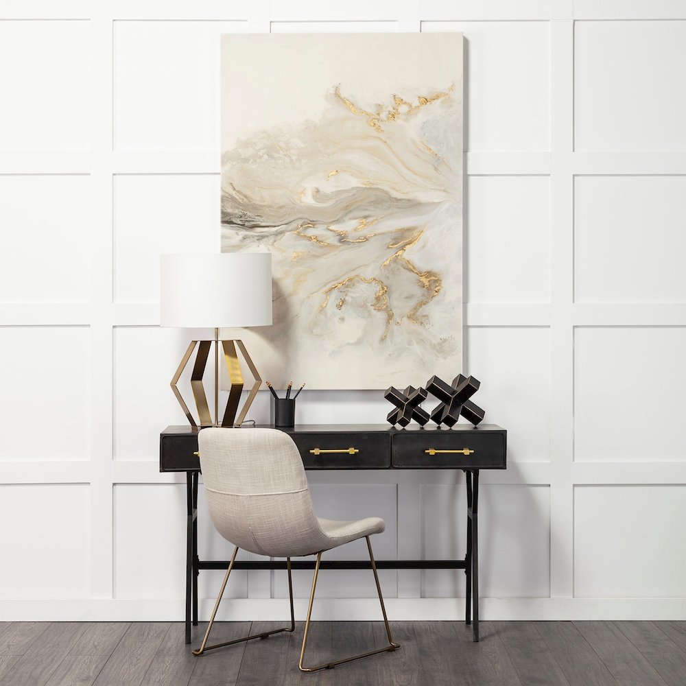 Abel (Large) 9L x 9W Black Metal Jack Gold Accents