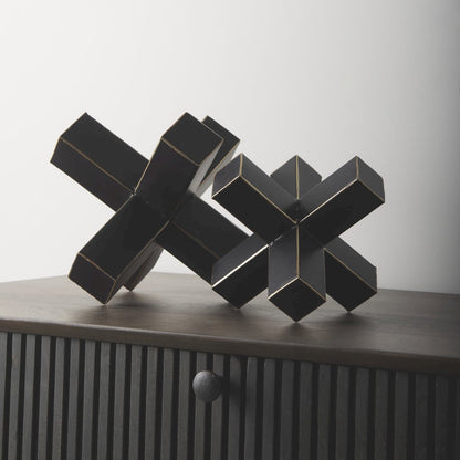 Abel (Large) 9L x 9W Black Metal Jack Gold Accents