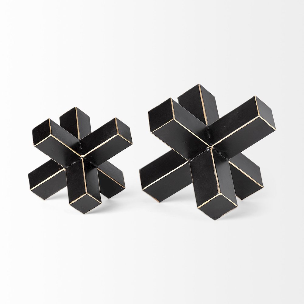 Abel (Large) 9L x 9W Black Metal Jack Gold Accents