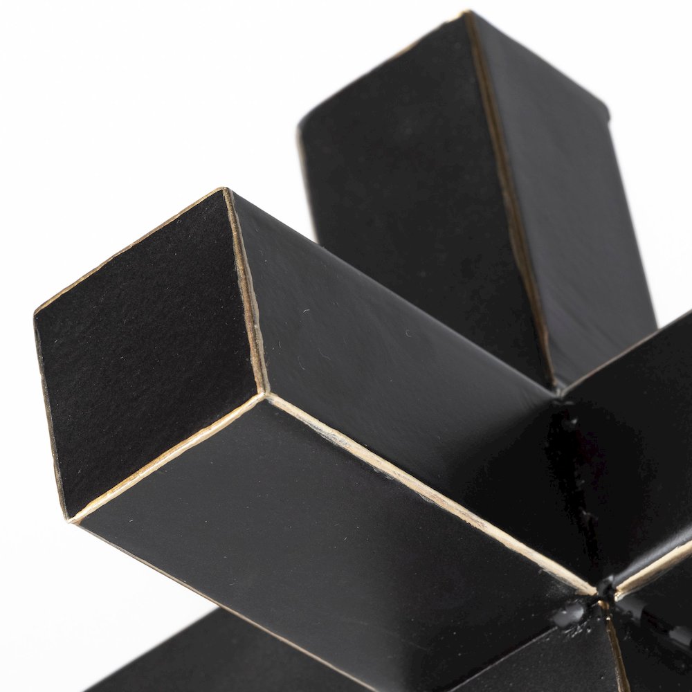 Abel (Large) 9L x 9W Black Metal Jack Gold Accents