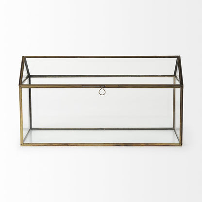 16L X 6W X 9H Gold Glass Terrarium Box