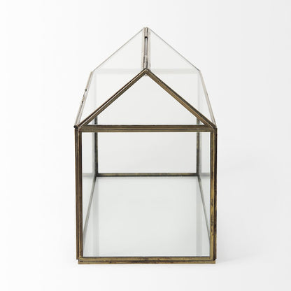 16L X 6W X 9H Gold Glass Terrarium Box