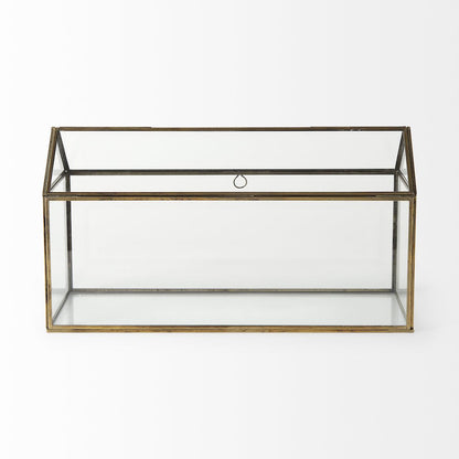 16L X 6W X 9H Gold Glass Terrarium Box