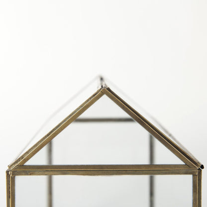 16L X 6W X 9H Gold Glass Terrarium Box