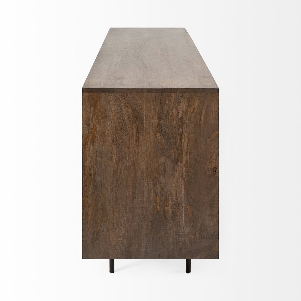 Grace 70Wx18.5Lx31.25H Two-Tone Brown Solid Wood 6 Drawer Sideboard