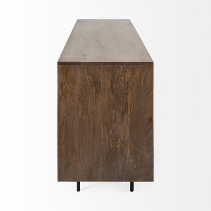 Grace 70Wx18.5Lx31.25H Two-Tone Brown Solid Wood 6 Drawer Sideboard