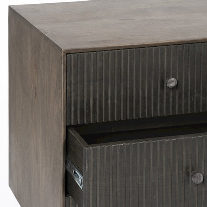 Grace 70Wx18.5Lx31.25H Two-Tone Brown Solid Wood 6 Drawer Sideboard