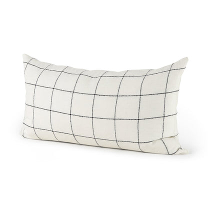 14 X 26 White/Black Square Pattern Decorative Pillow Cover