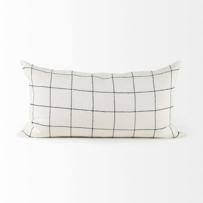 14 X 26 White/Black Square Pattern Decorative Pillow Cover