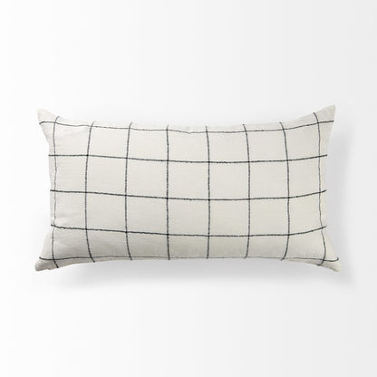 14 X 26 White/Black Square Pattern Decorative Pillow Cover
