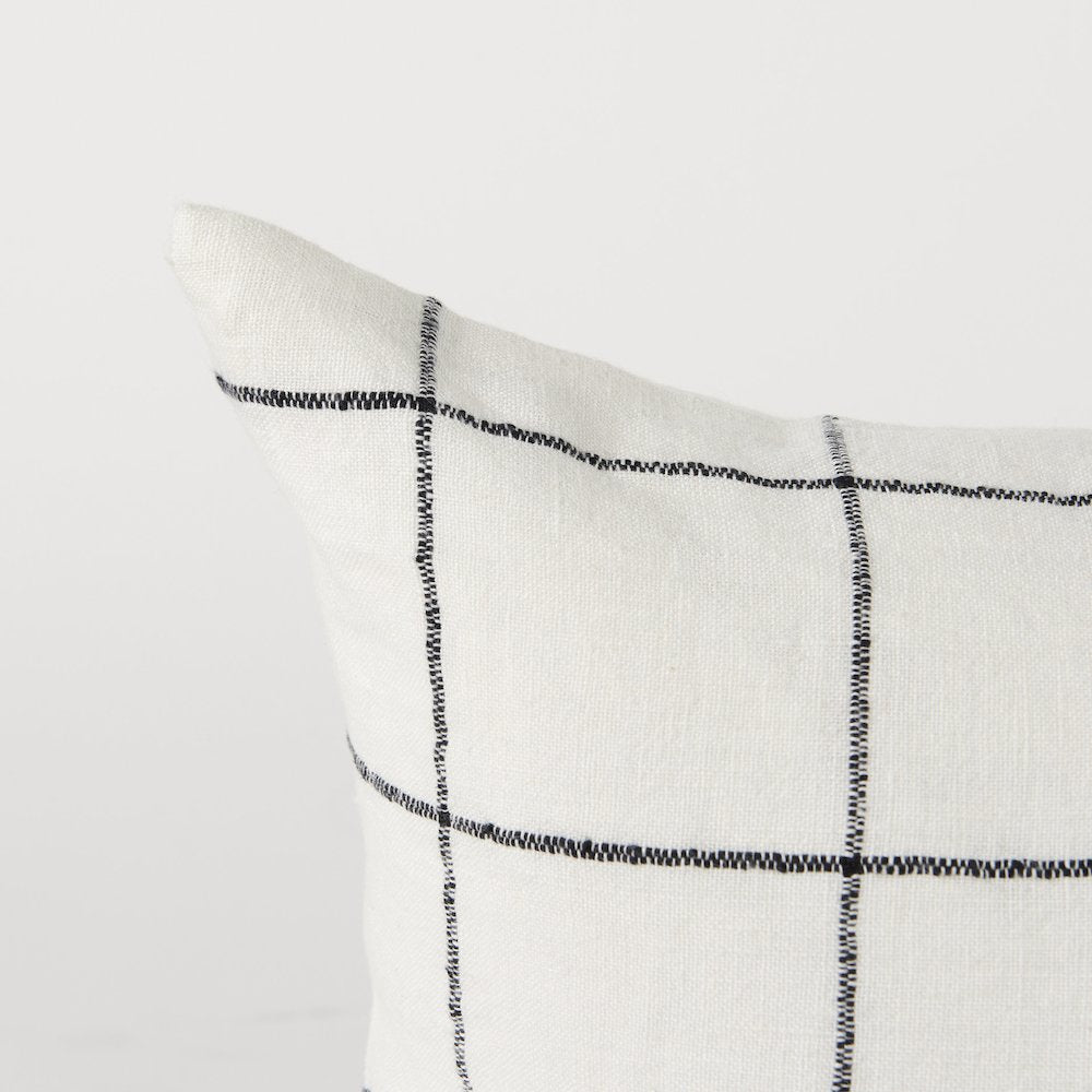 14 X 26 White/Black Square Pattern Decorative Pillow Cover