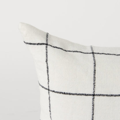 14 X 26 White/Black Square Pattern Decorative Pillow Cover