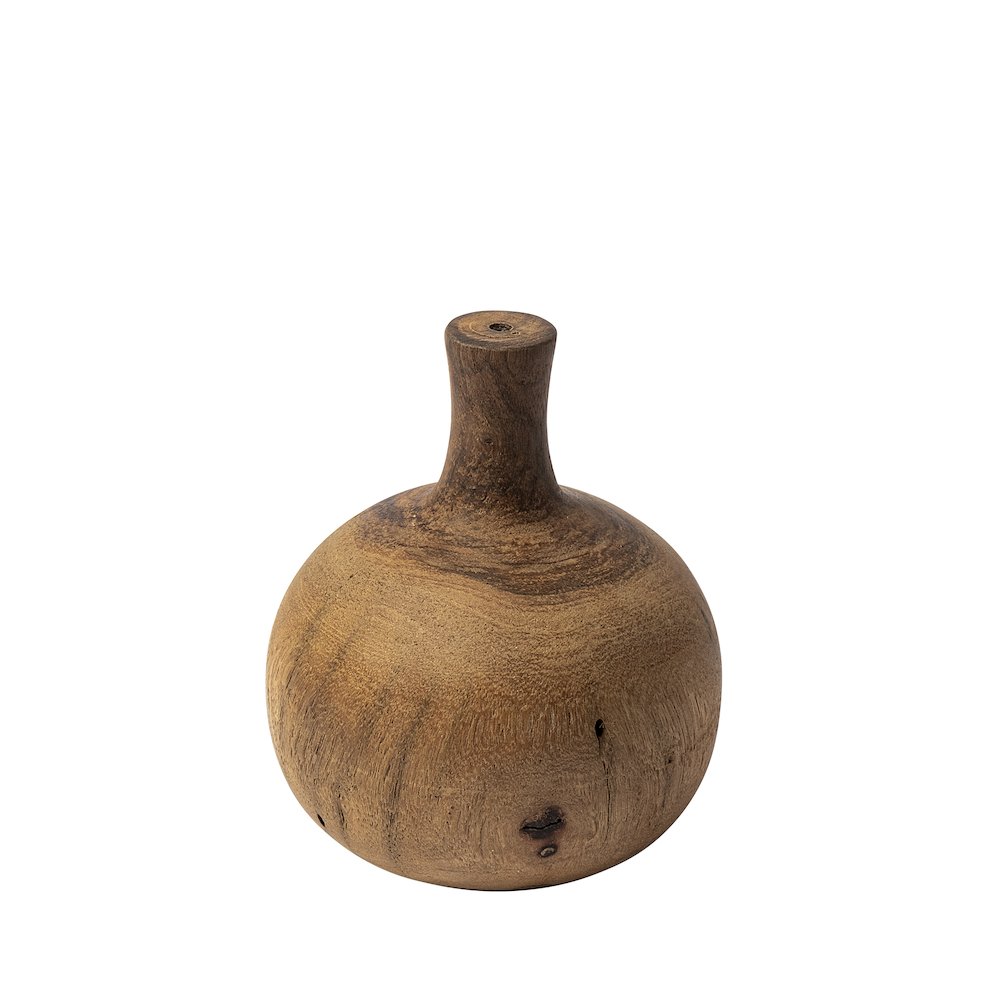 Afra Small Solid Wood Vase Shaped Decorative Object