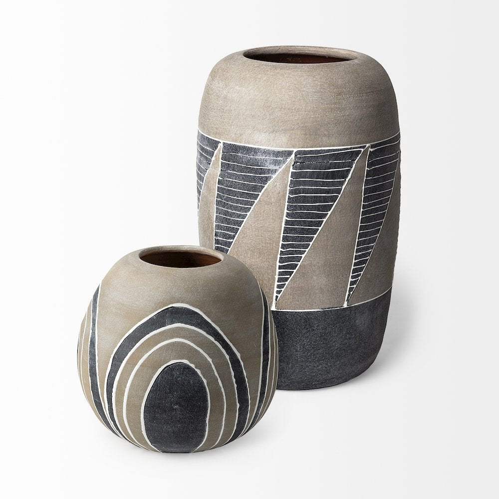 Cove Small Brown/White Ceramic Vase