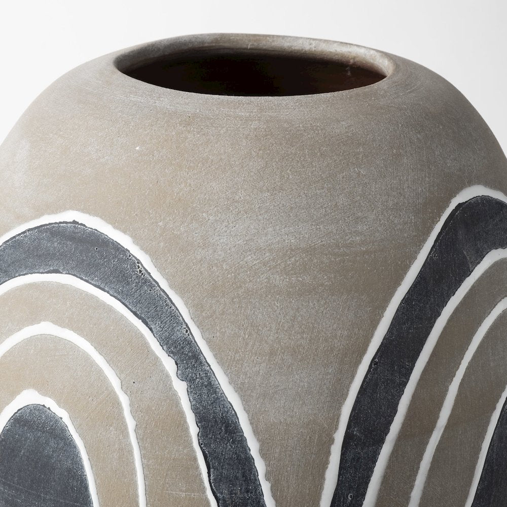 Cove Small Brown/White Ceramic Vase