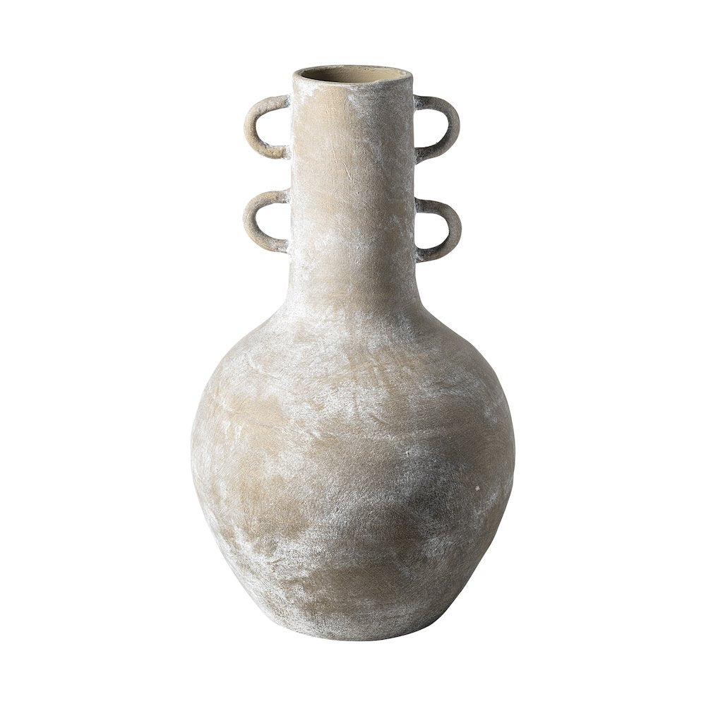 Sherry Rustic Brown Tall Neck Ceramic Vase