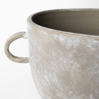 Deya Large Rustic Brown Ceramic Vase