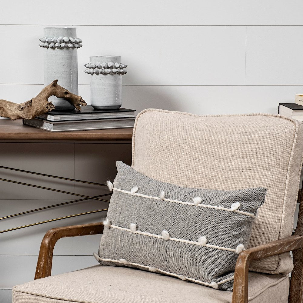 Farmhampton Small Gray Spoked Ceramic Vase