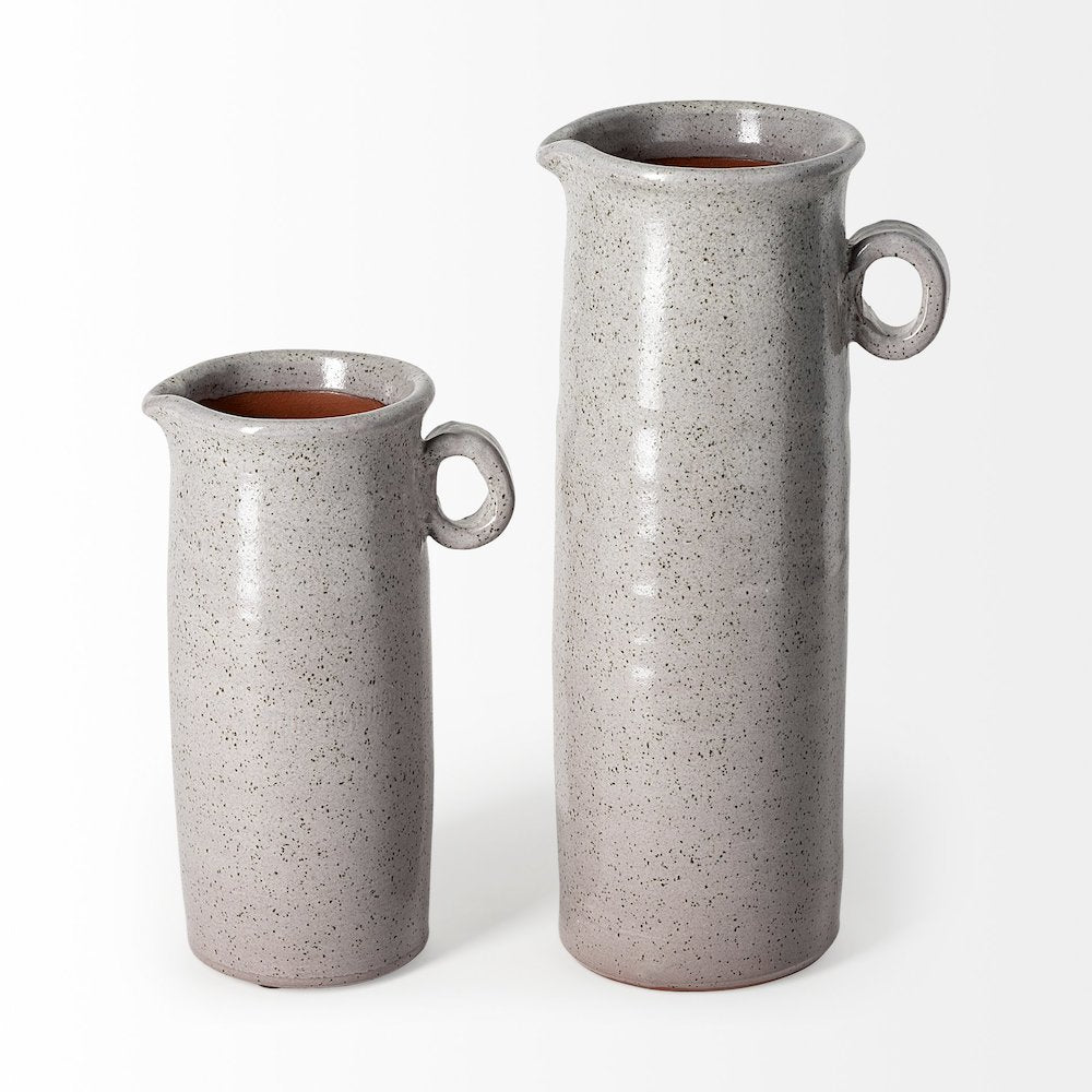 Frieda Large Freckled Gray Ceramic Jug
