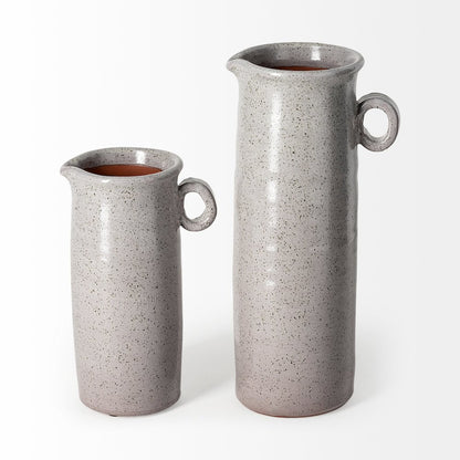 Frieda Large Freckled Gray Ceramic Jug