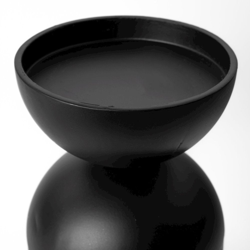 Alex Large Black Metal Cylindrical  Table Candle Holder