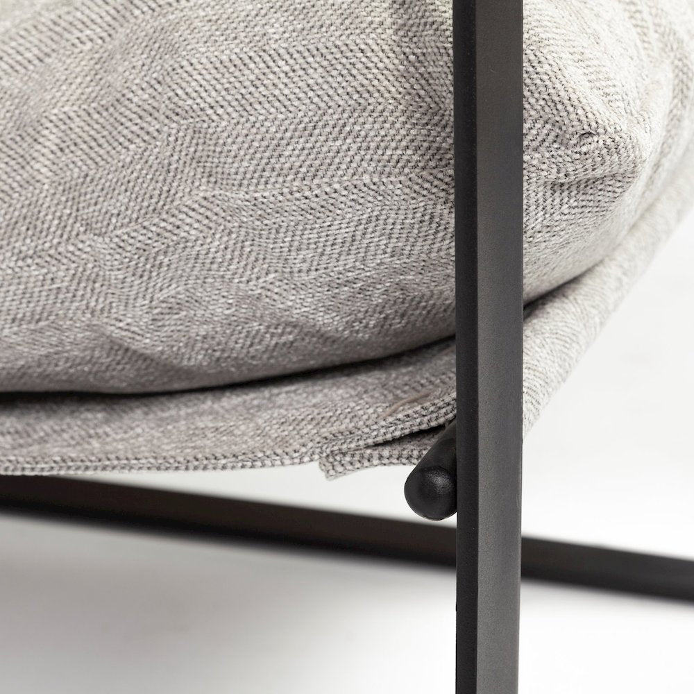 Frost Gray With Metal Frame Sling Accent Chair