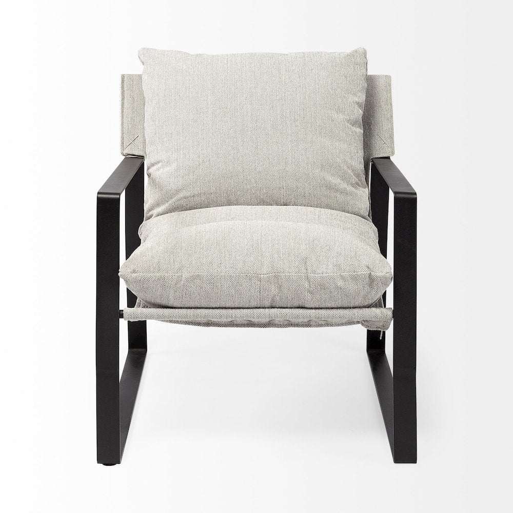 Frost Gray With Metal Frame Sling Accent Chair