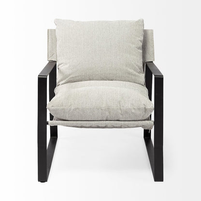 Frost Gray With Metal Frame Sling Accent Chair