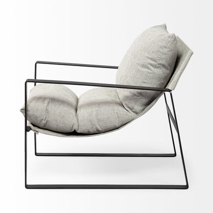 Frost Gray With Metal Frame Sling Accent Chair