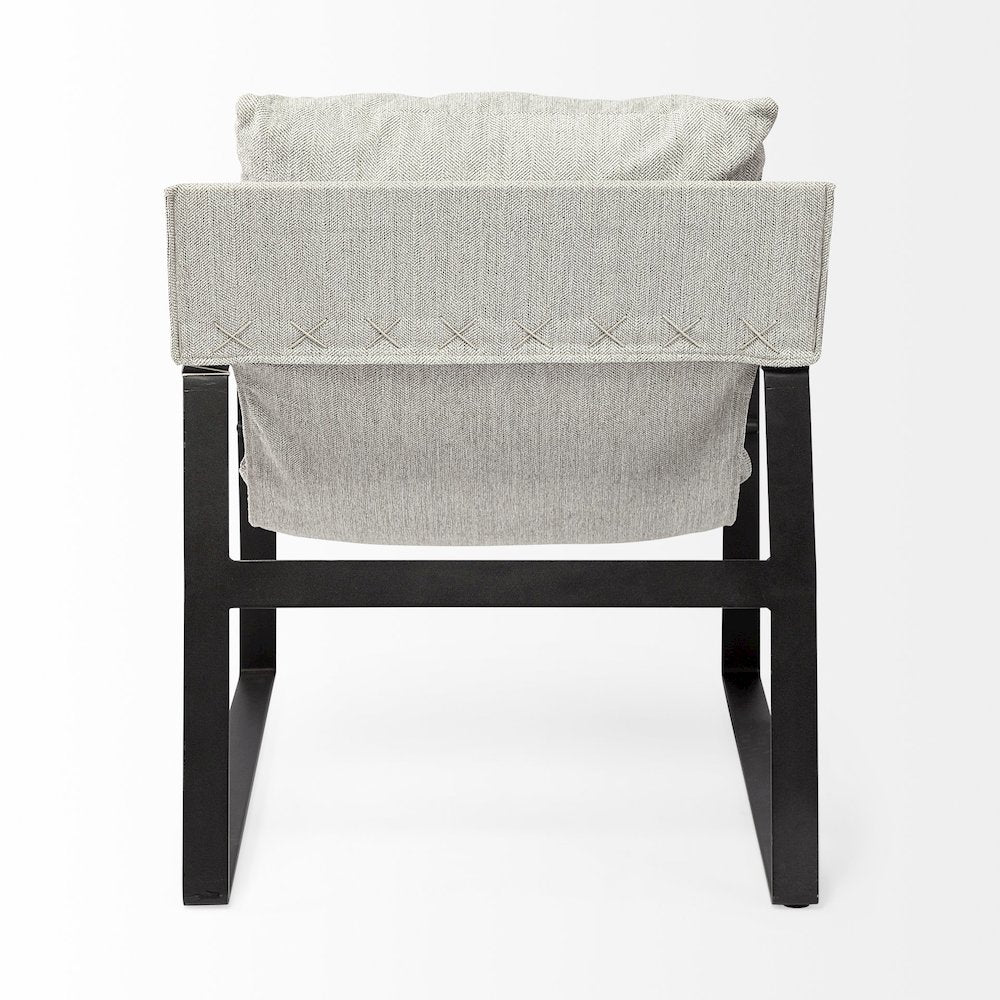 Frost Gray With Metal Frame Sling Accent Chair