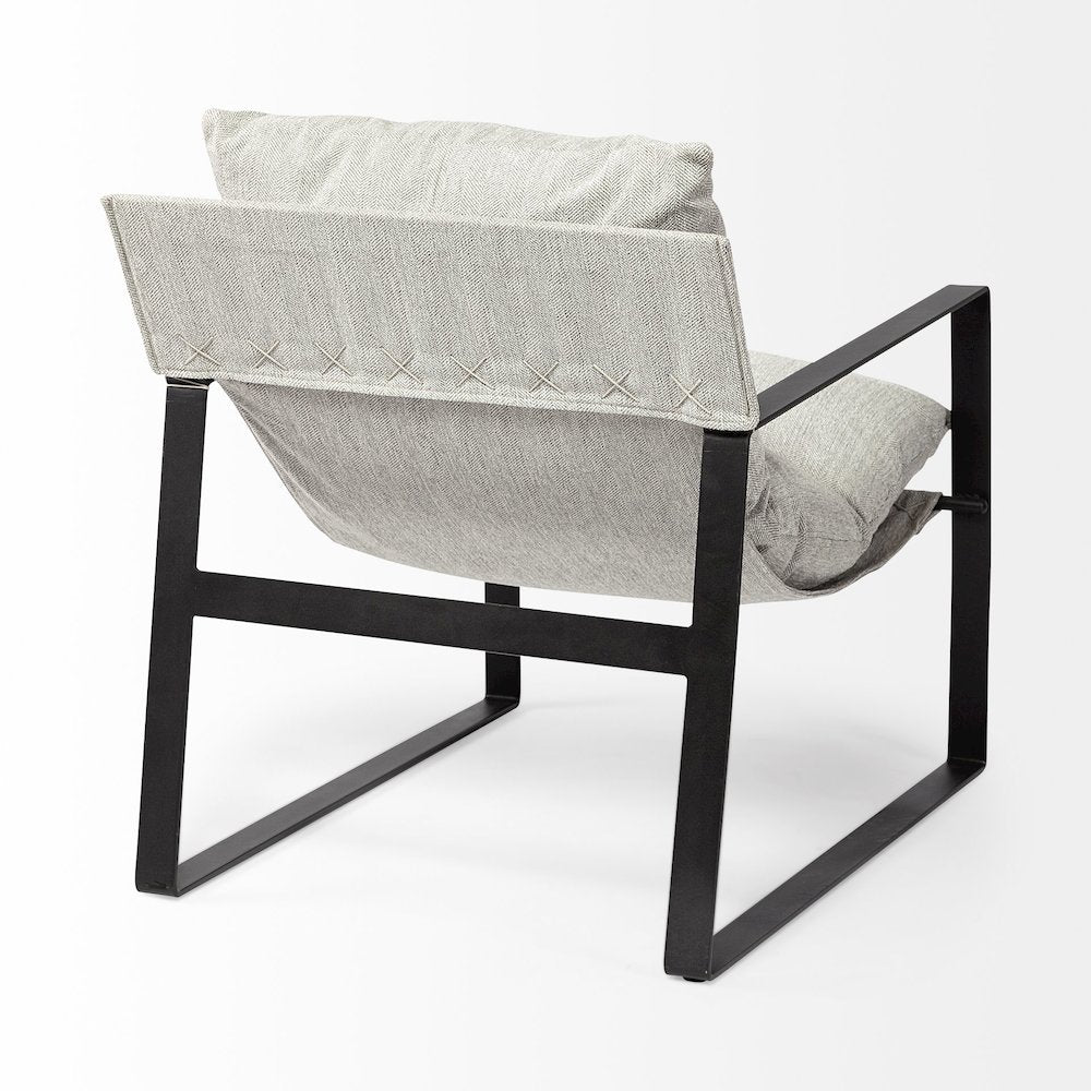 Frost Gray With Metal Frame Sling Accent Chair