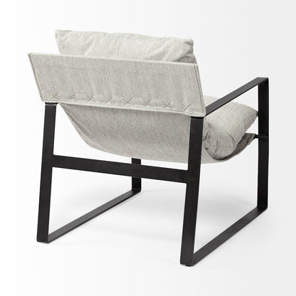 Frost Gray With Metal Frame Sling Accent Chair