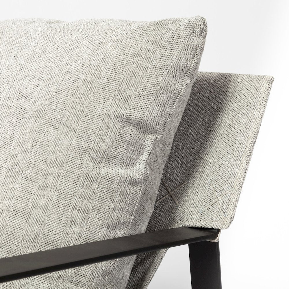 Frost Gray With Metal Frame Sling Accent Chair