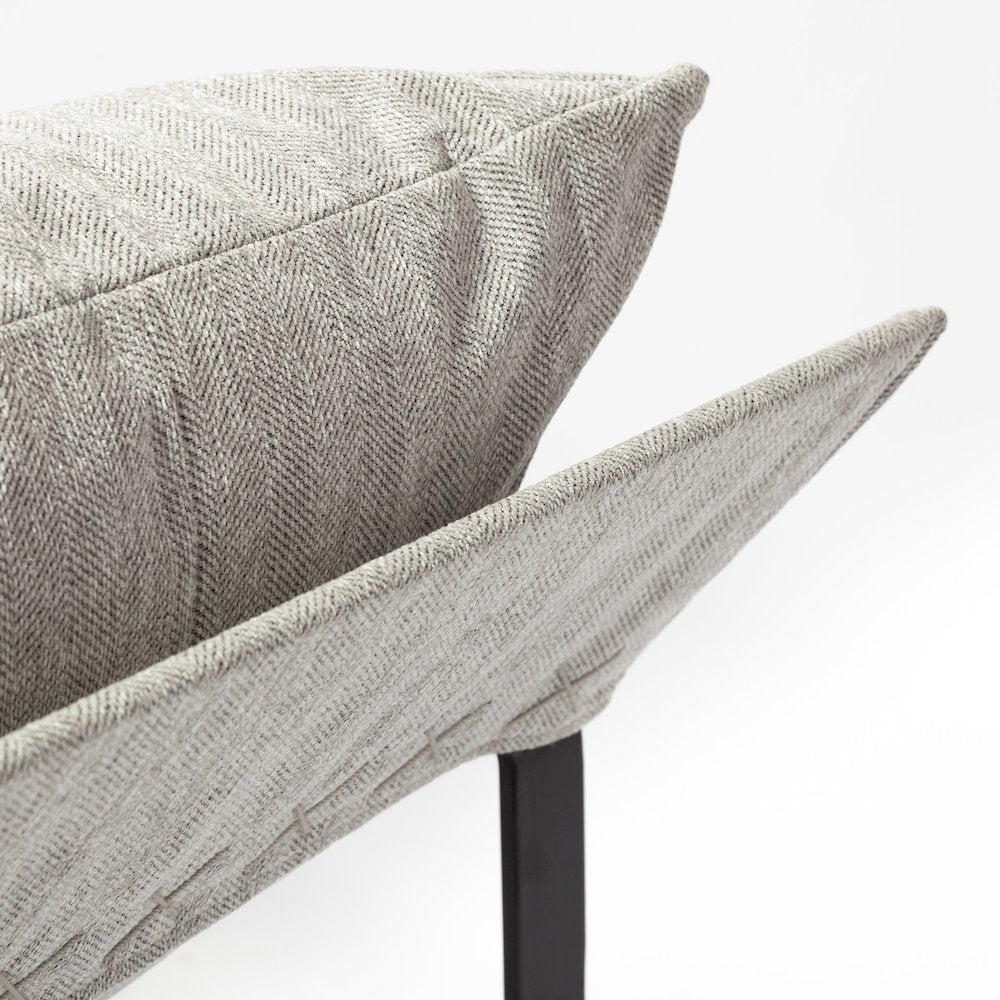 Frost Gray With Metal Frame Sling Accent Chair