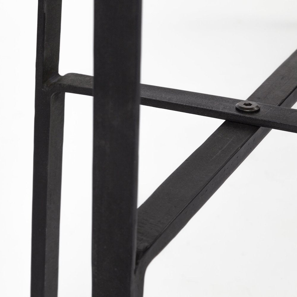 Rectangular Brown Raised Edge Top Console Table