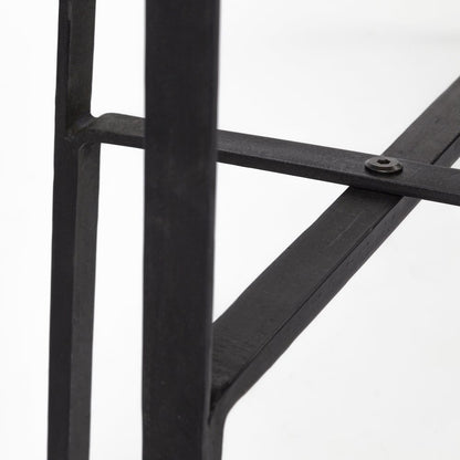 Rectangular Brown Raised Edge Top Console Table