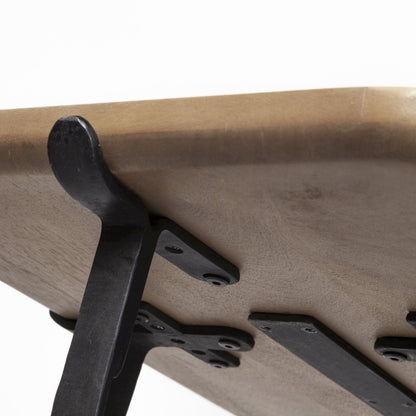 Rectangular Brown Raised Edge Top Console Table