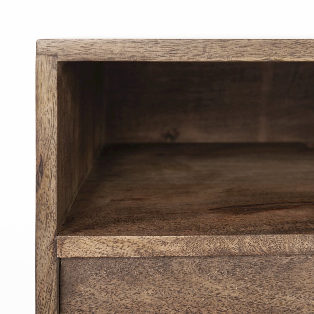 Glenn IV Dark Brown Wood Black Iron Frame Media Console Storage, TV Stand