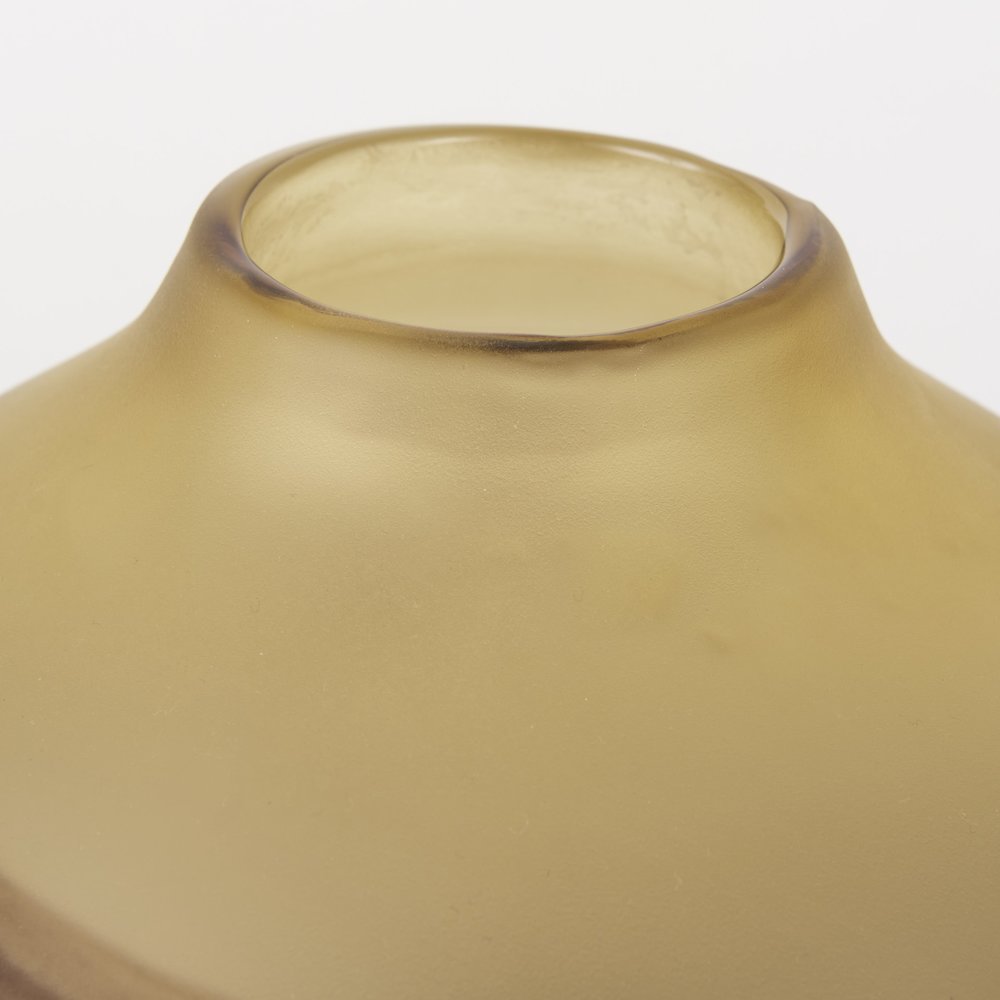 Pyla Short Yellow/Brown Glass Sand Dune Inspired Vase