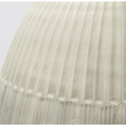 Reyan Large 28.5" Pearl White Ceramic Striped Vase