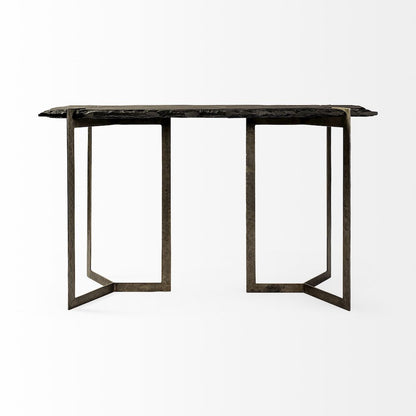 I50L X 20W Black Live-Edge Slate And Iron Console Table