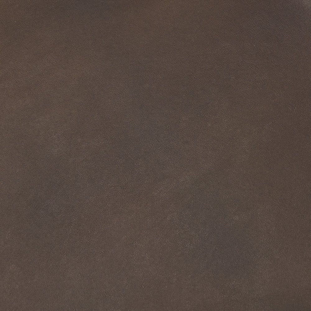 Minara 36" Square Brown Leather WrappedWood Base Ottoman