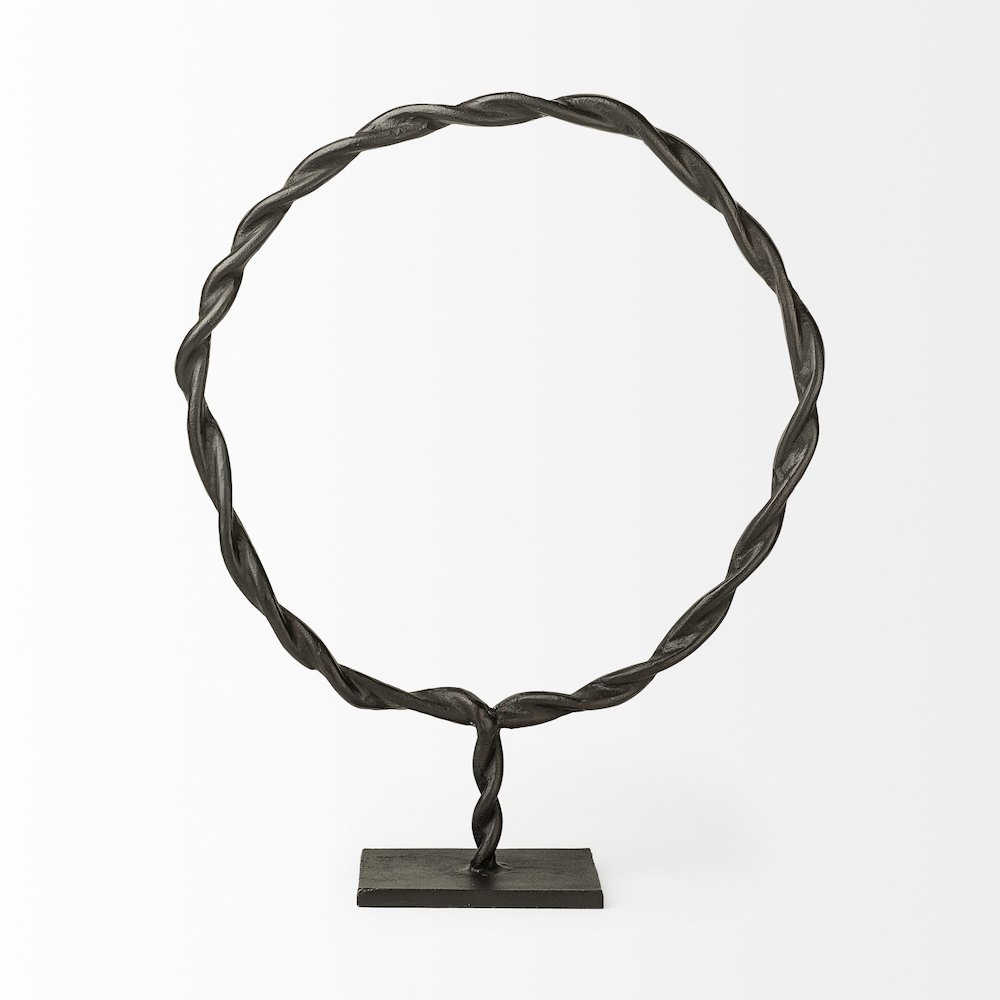 Rizwan (Large) Black Aluminum Braided Circular Object